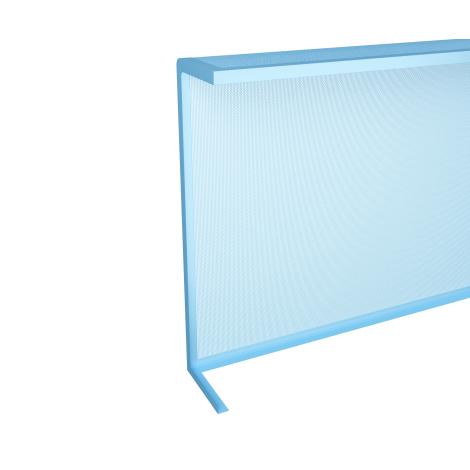 Навесной экран из металла с упорами, Навесной, RAL 5012, голубой