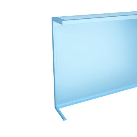Навесной экран из металла с упорами, Модерн, RAL 5012, голубой