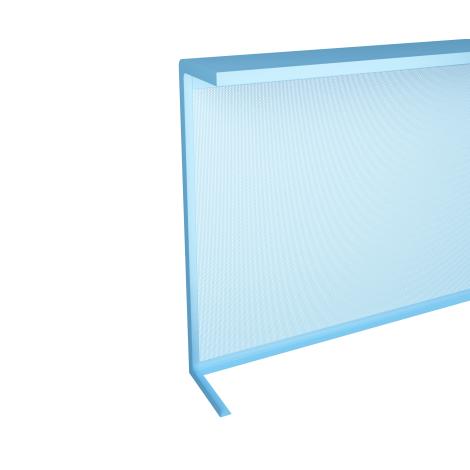 Навесной экран из металла с упорами, Классик, RAL 5012, голубой